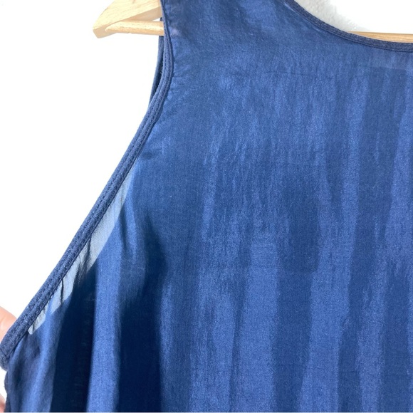 Michael Stars Silk Dress Sandwashed Sleeveless Muscle Tank Navy OS Fits All - Picture 7 of 16